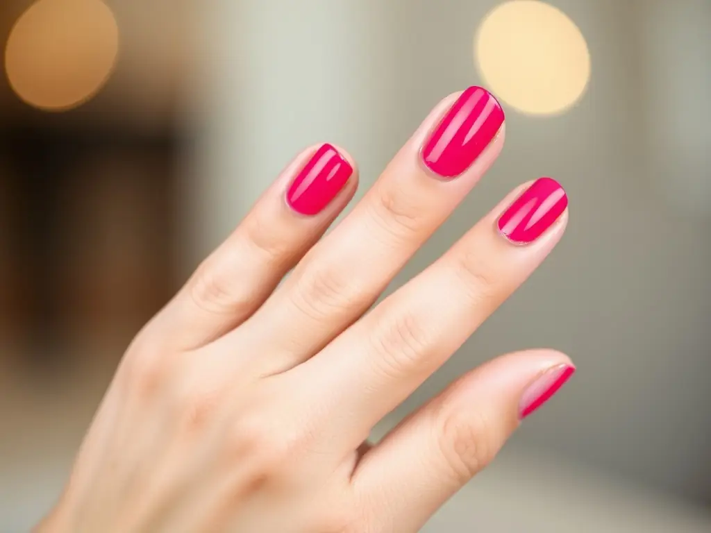 An elegant image of well-groomed nails with modern nail polish colors and beautiful details, showcasing a manicure and pedicure service.
